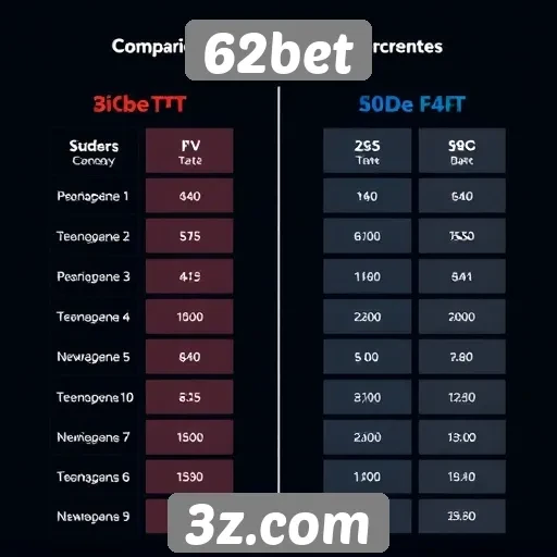 Comparativo entre 62bet e concorrentes do setor